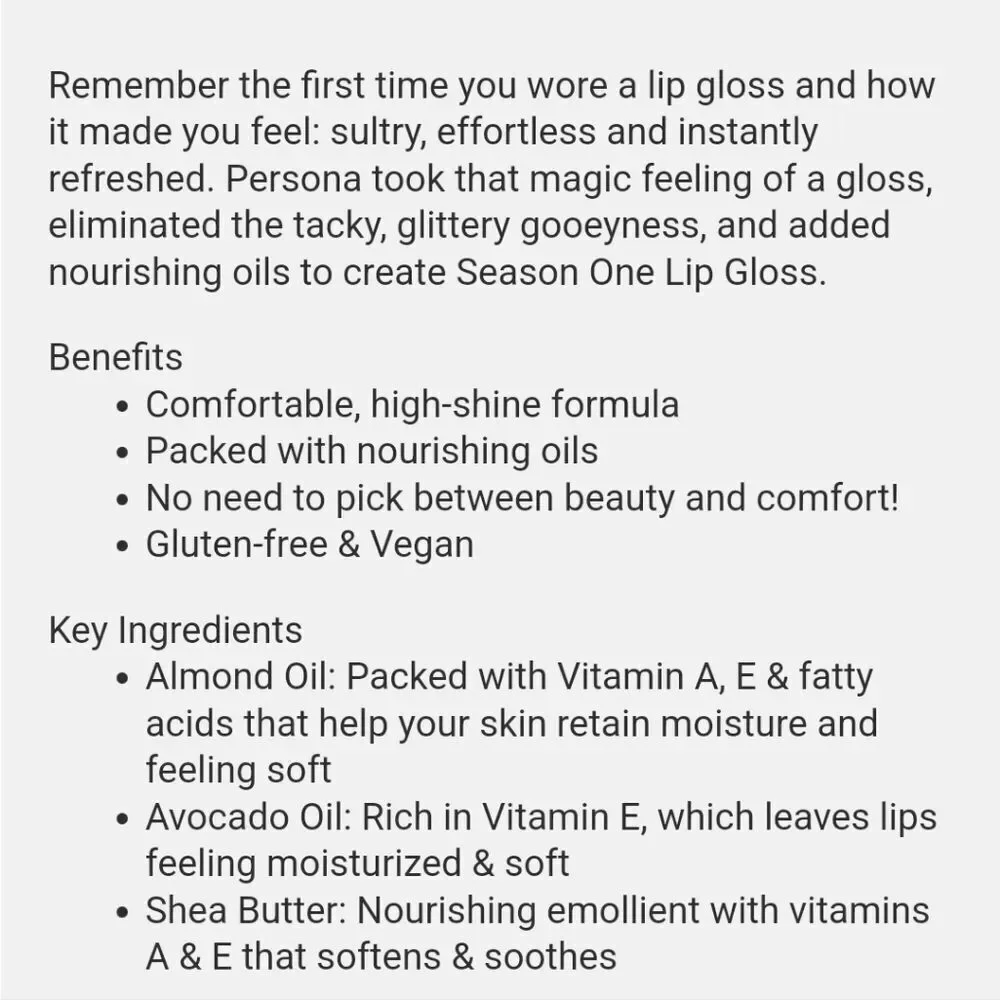 Persona Shimmer Lip Gloss in Honey Shimmering Bronze Pearl